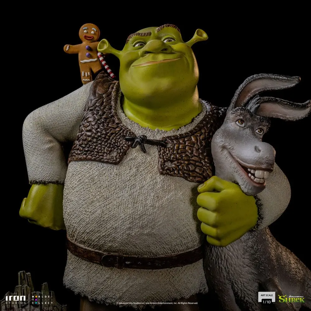 Shrek Deluxe Art Scale Statue 1/10 Shrek, Donkey and The Gingerbread Man 26 cm termékfotó