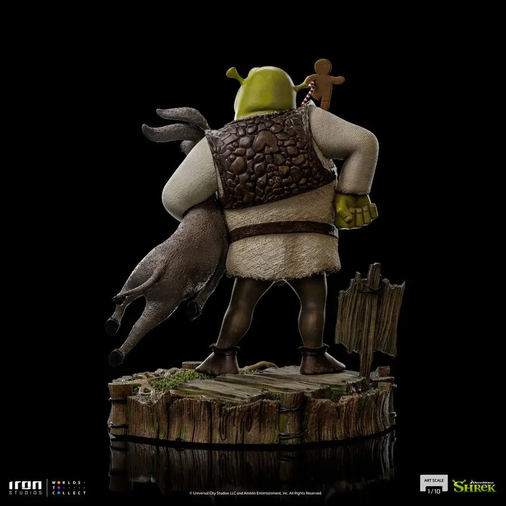 Shrek Deluxe Art Scale Statue 1/10 Shrek, Donkey and The Gingerbread Man 26 cm termékfotó