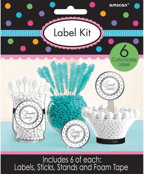 Silver, Silver Label Sticker Set 6 pcs product photo