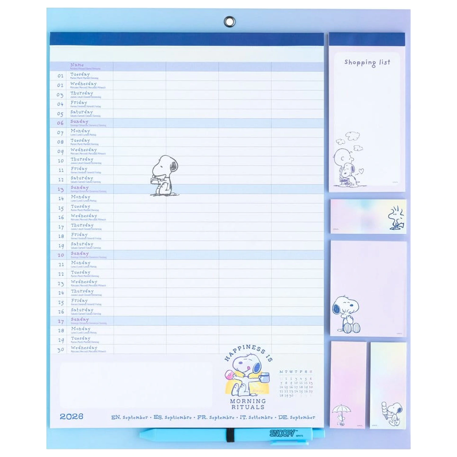 Snoopy Magnetic Planner 2026/27 30 x 35 cm product photo