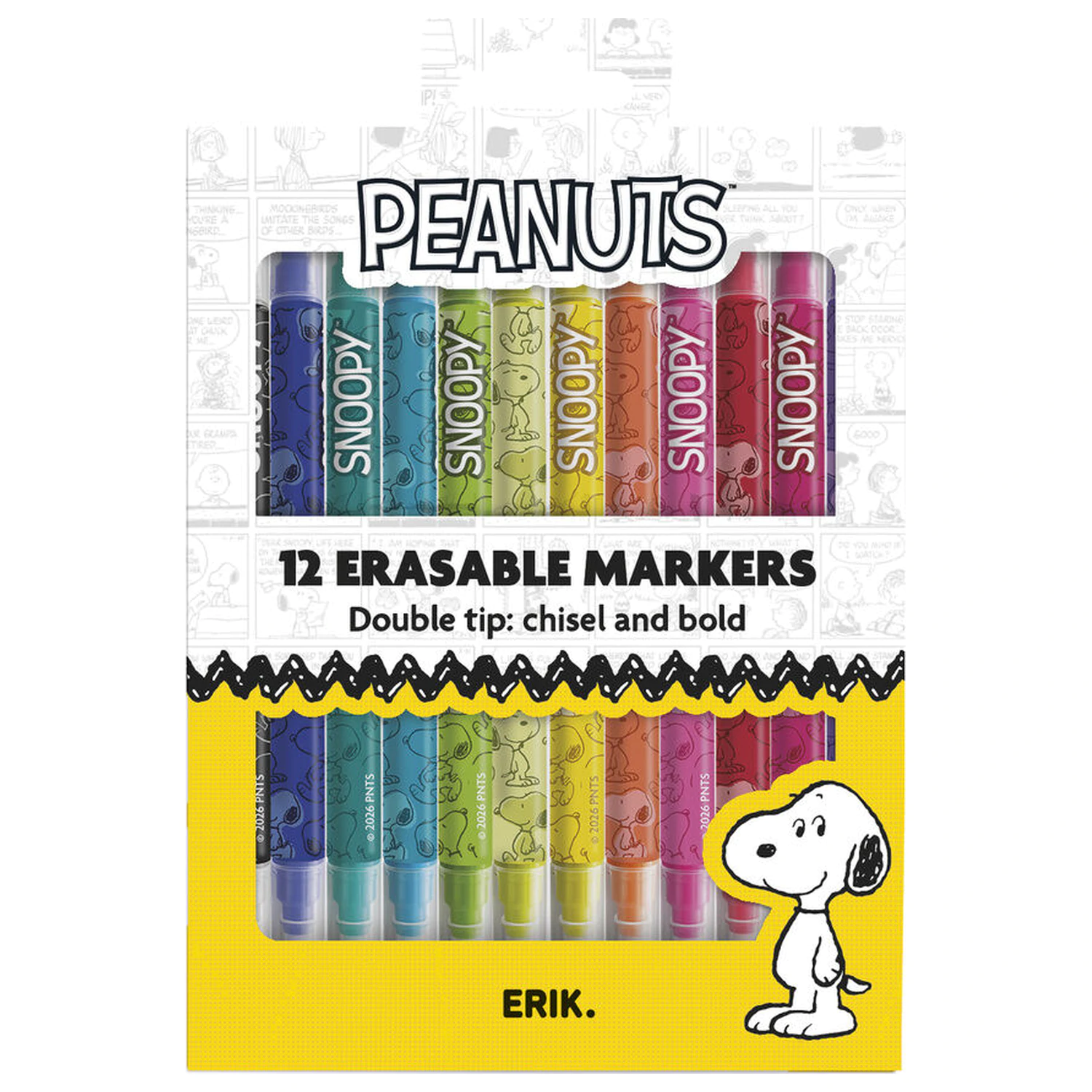 Snoopy Peanuts set of 12 erasable makers product photo