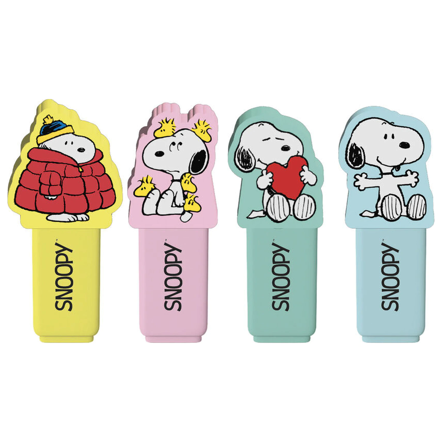Snoopy Peanuts set of 4 highlighters with topper product photo