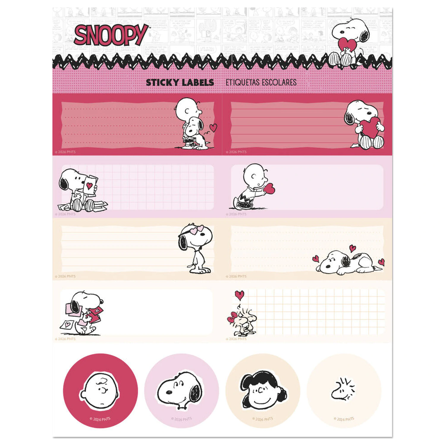 Snoopy Peanuts Love Season adhesive labels product photo