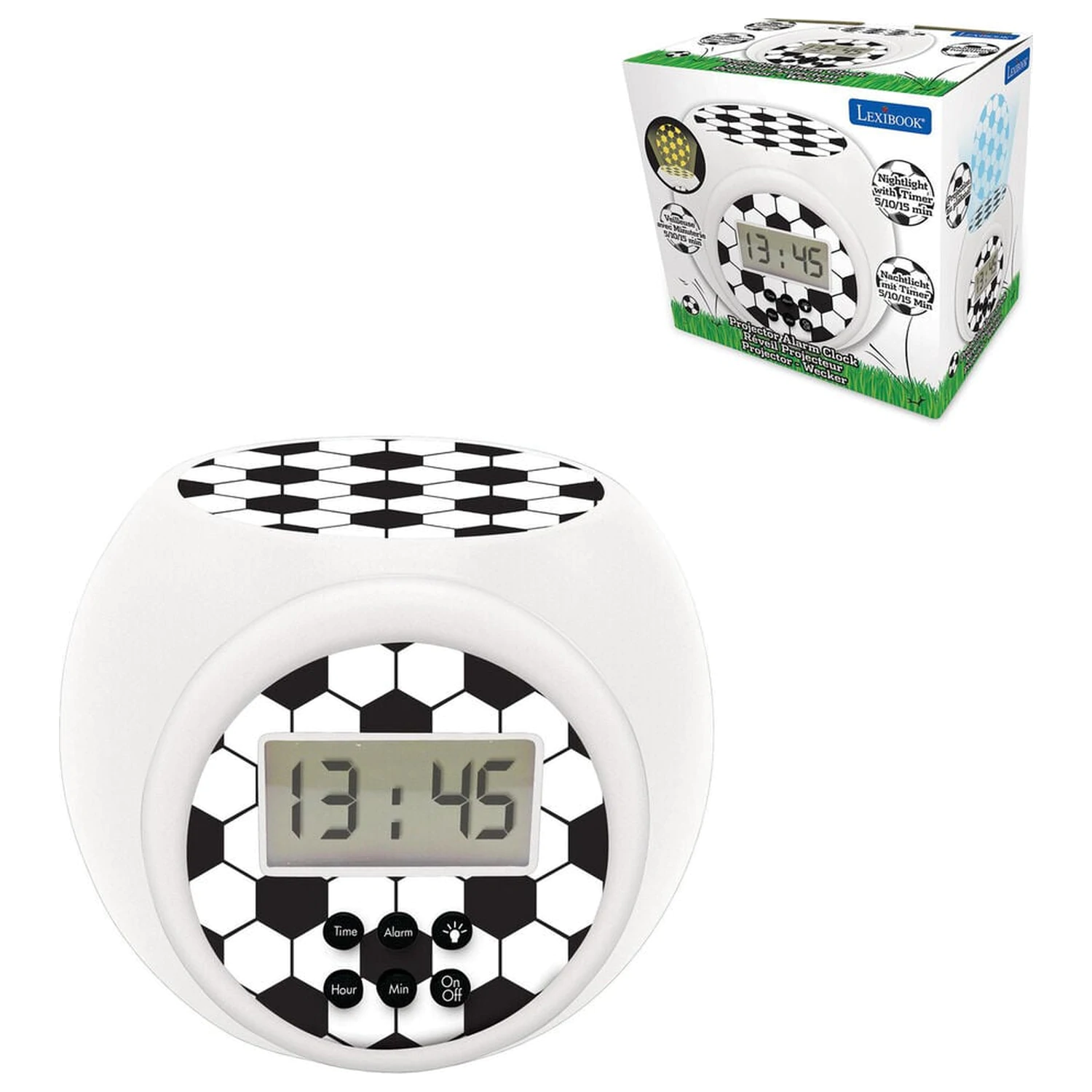 Soccer projector alarm clock product photo