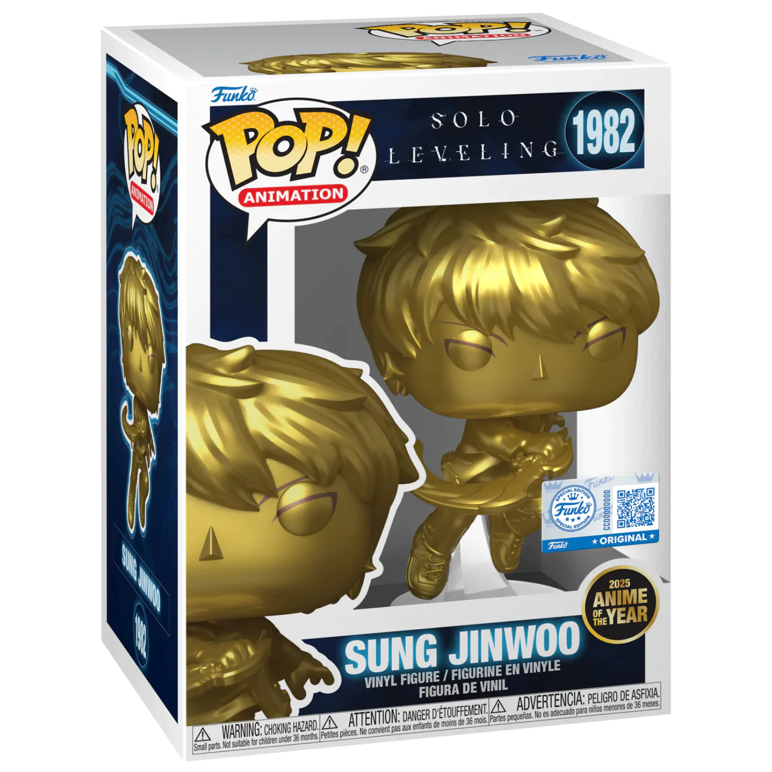Solo Leveling Pop! Animation Vinyl Figure Sung Jinwoo (Gold) Exlcusive Edition 10 cm product photo