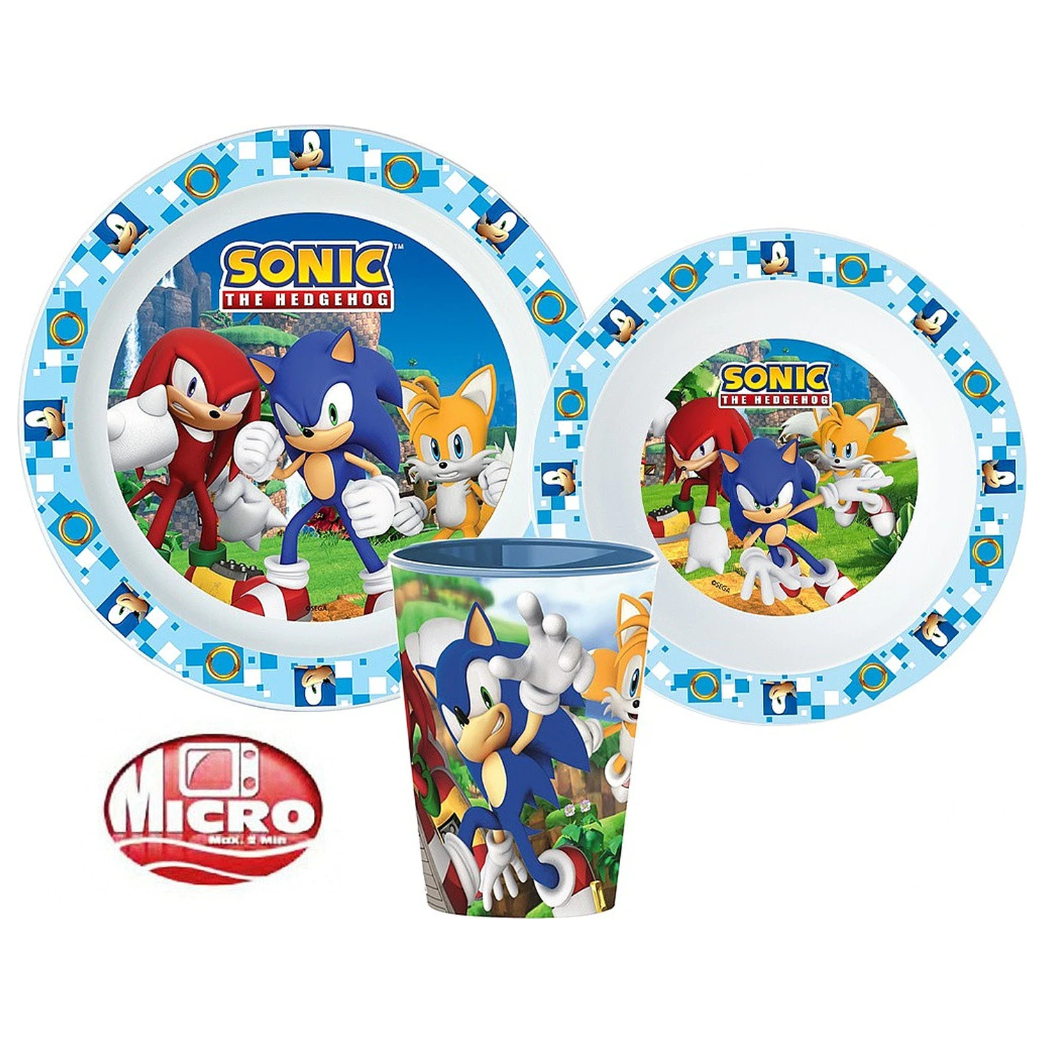 Sonic Adventure Dining Set, Micro Plastic Set, with 260 ml Glass product photo