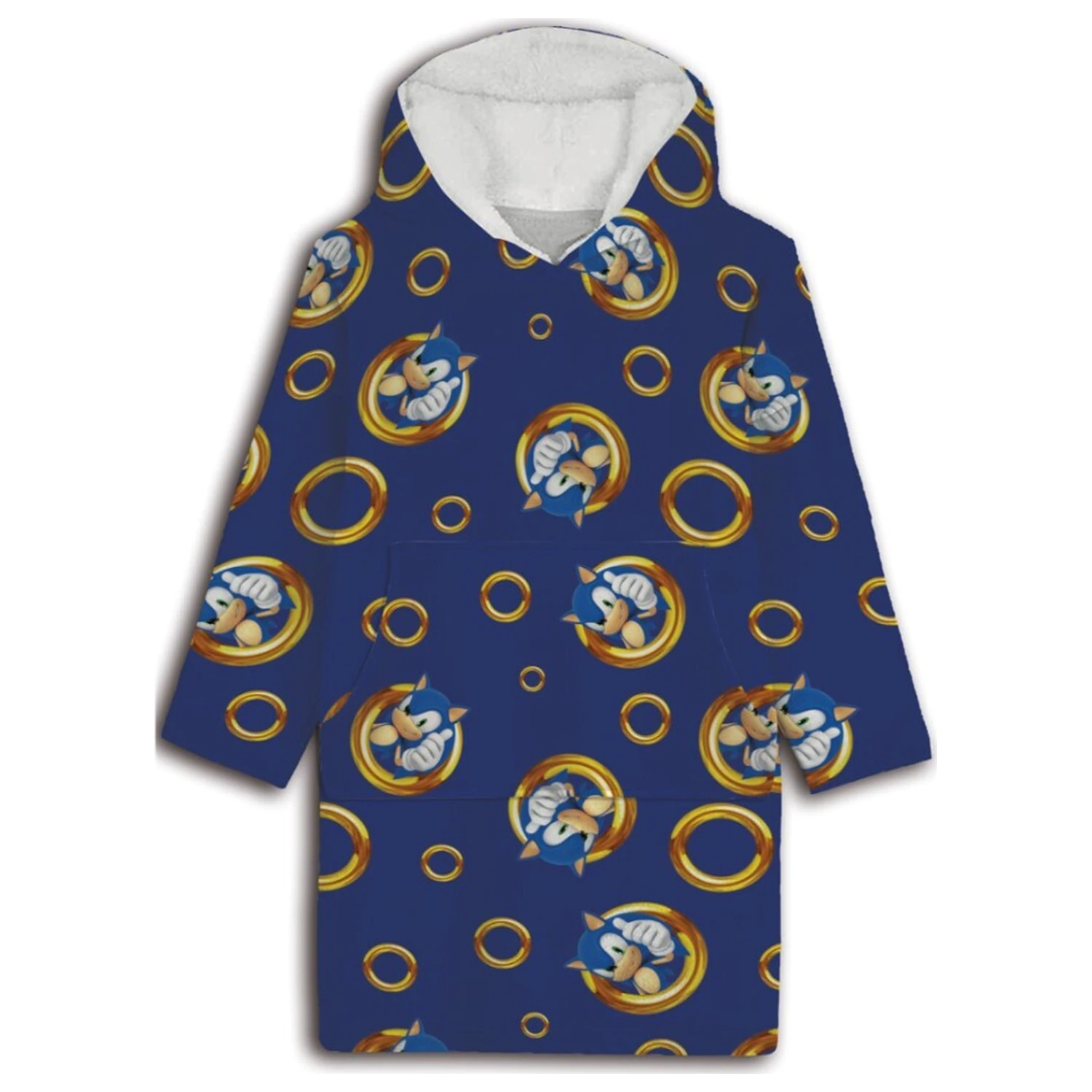 Sonic plush fleece wearable blanket, poncho for 7-14 years product photo