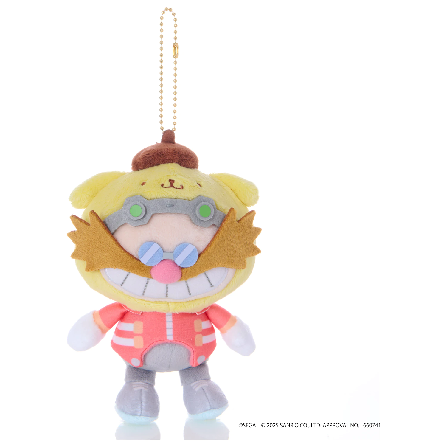 Sonic & Friends x Sanrio Dr. Eggman x P25pxompurin Mascot Plush 8 cm product photo