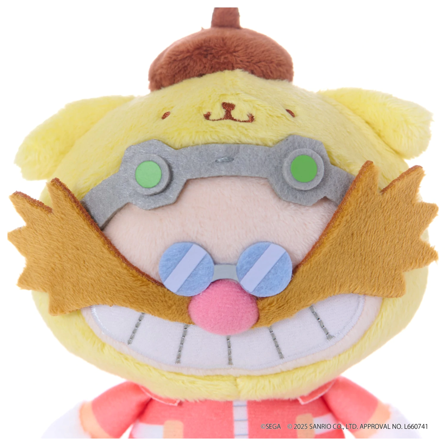 Sonic & Friends x Sanrio Dr. Eggman x P25pxompurin Mascot Plush 8 cm product photo