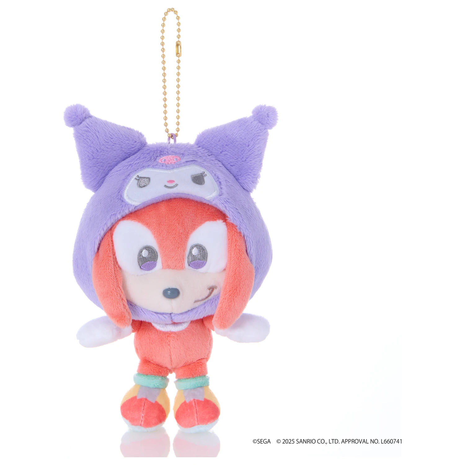 SONIC & FRIENDS X SANRIO Knuckles x Kuromi Mascot Plush 8cm product photo