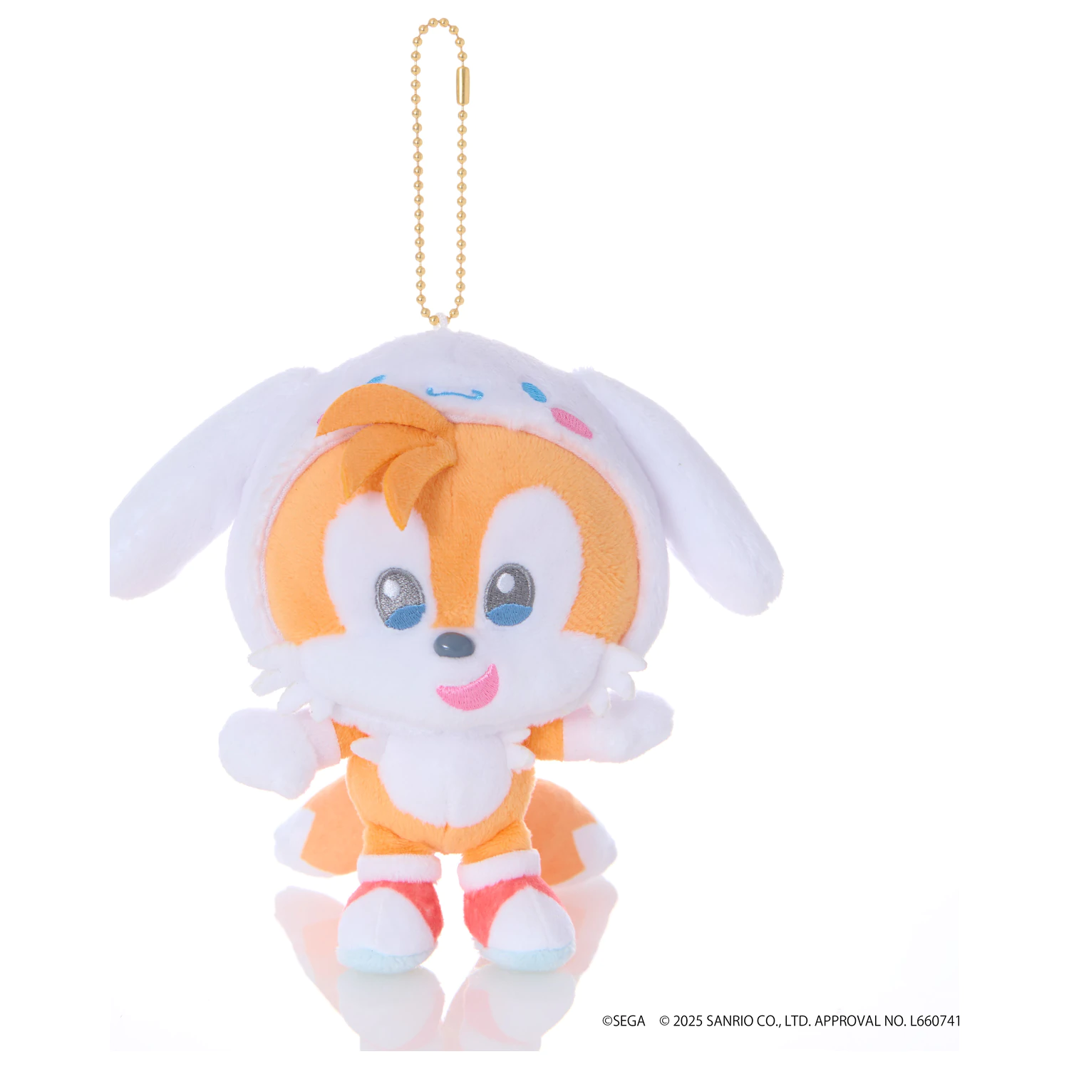 SONIC & FRIENDS x SANRIO Tails x Cinnamoroll Mascot Plush 8 cm product photo