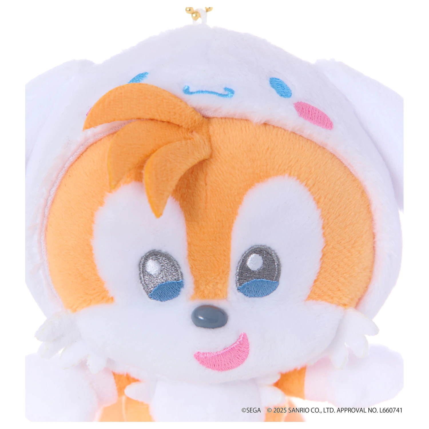 SONIC & FRIENDS x SANRIO Tails x Cinnamoroll Mascot Plush 8 cm product photo