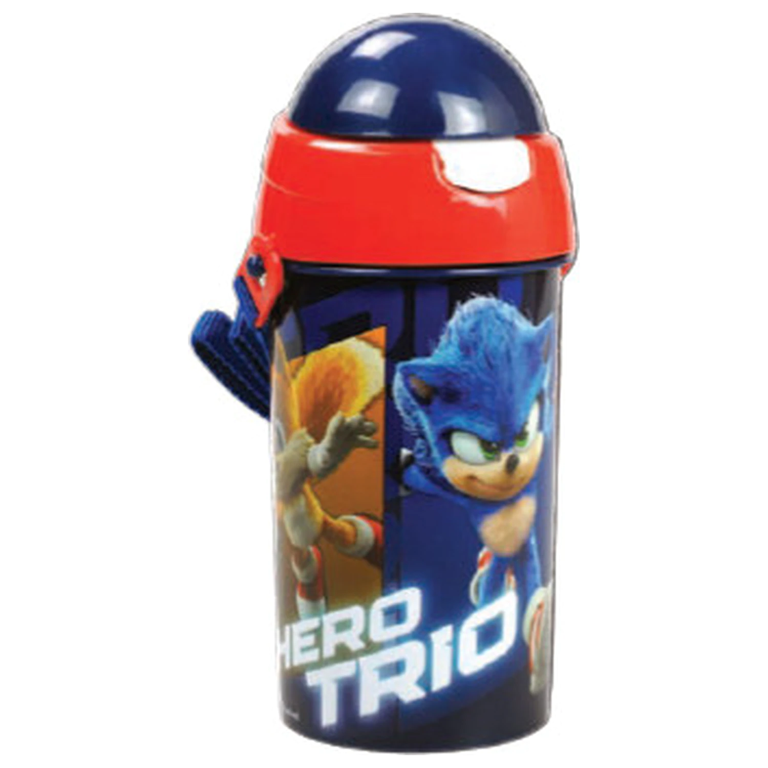 Sonic Heroes Trio Plastic Straw Bottle with Hook 500 ml product photo