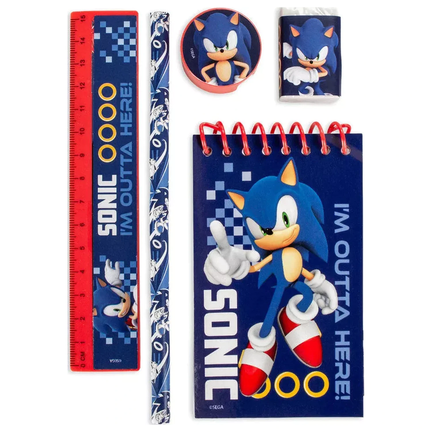 Sonic Outta Here stationery set 5 pieces product photo