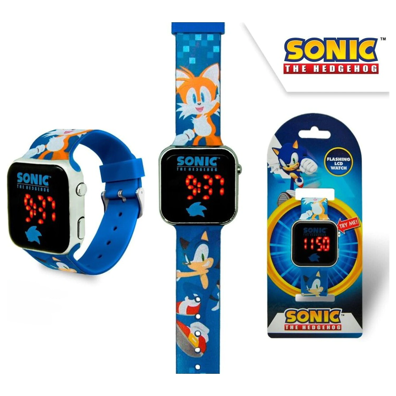 Sonic Prime digital LED wristwatch product photo