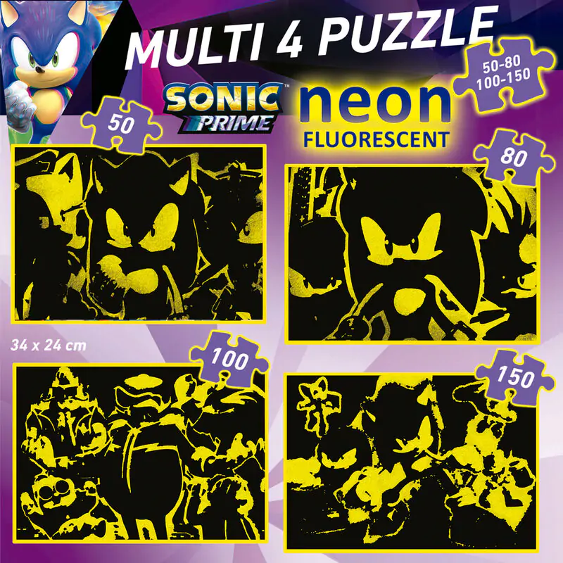 Sonic Prime Neon Multi puzzle 50-80-100-150pcs product photo