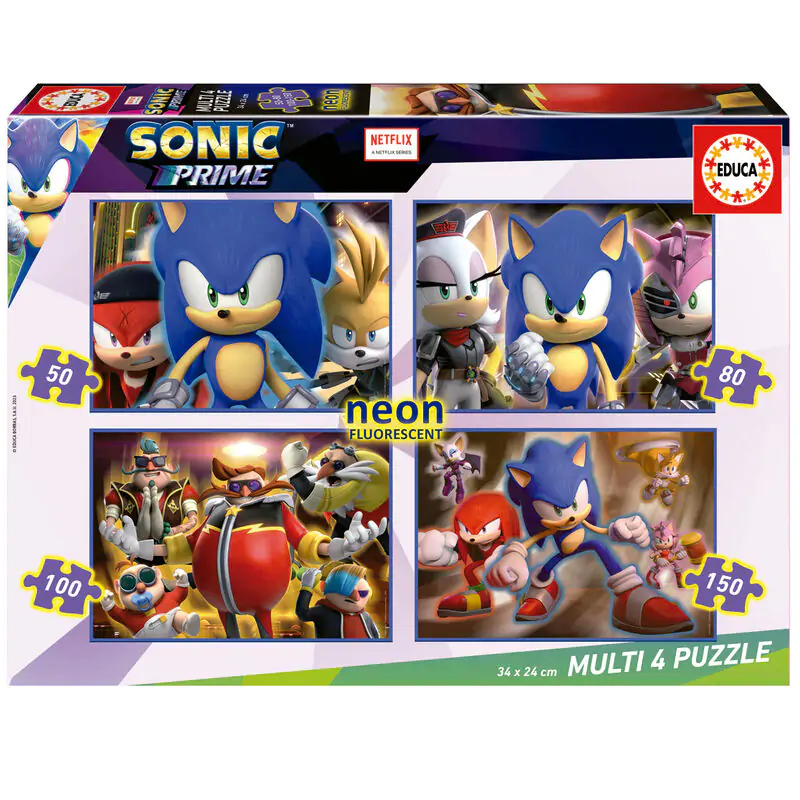 Sonic Prime Neon Multi puzzle 50-80-100-150pcs product photo