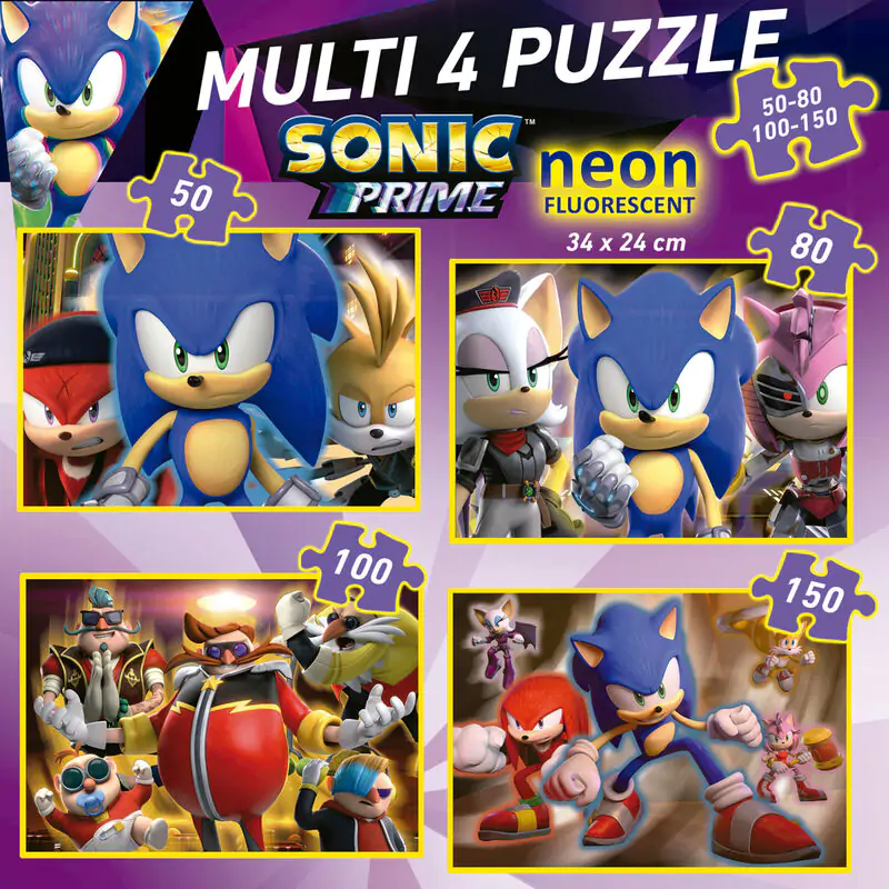 Sonic Prime Neon Multi puzzle 50-80-100-150pcs product photo