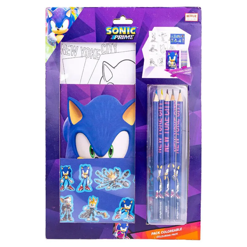 Sonic Prime Colouring stationery set product photo