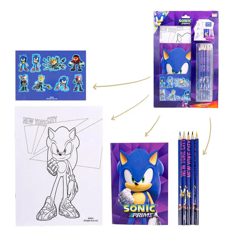 Sonic Prime Colouring stationery set product photo