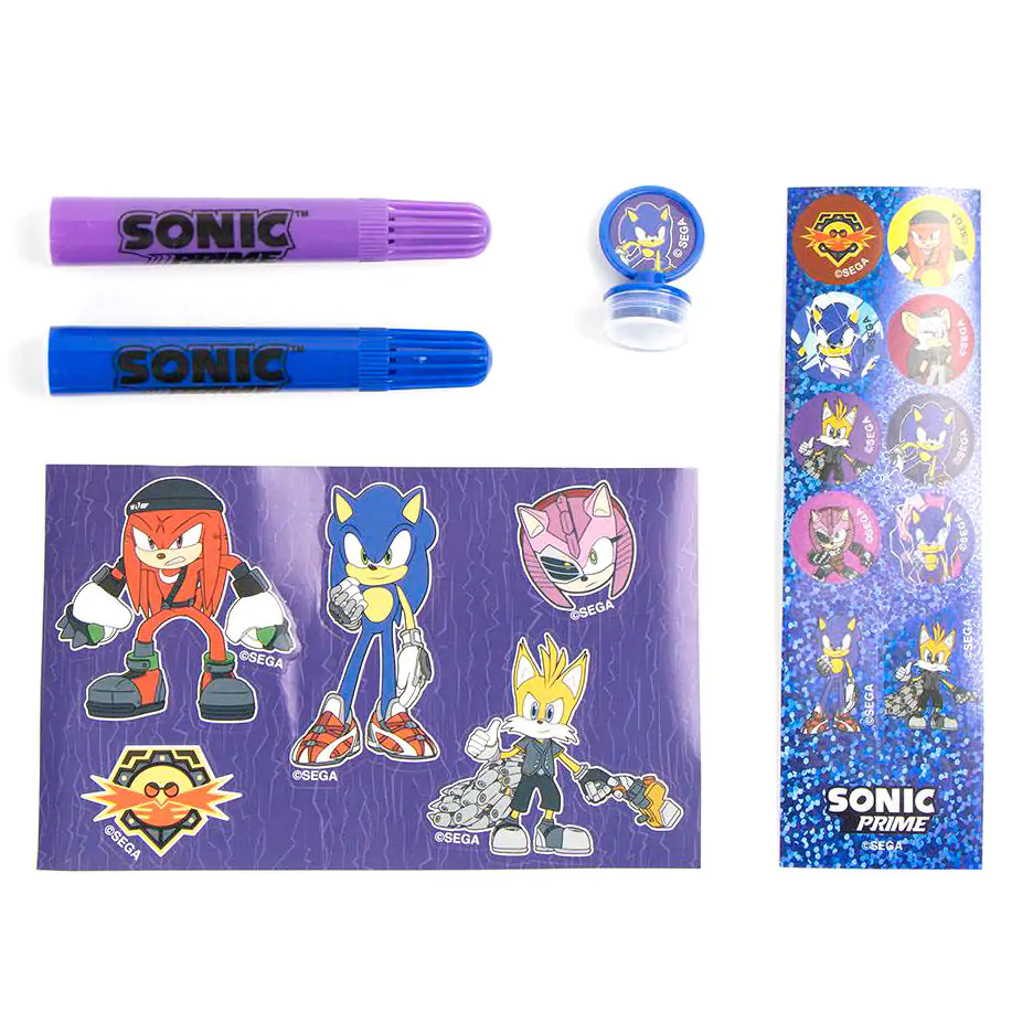 Sonic Prime colouring stationery set product photo