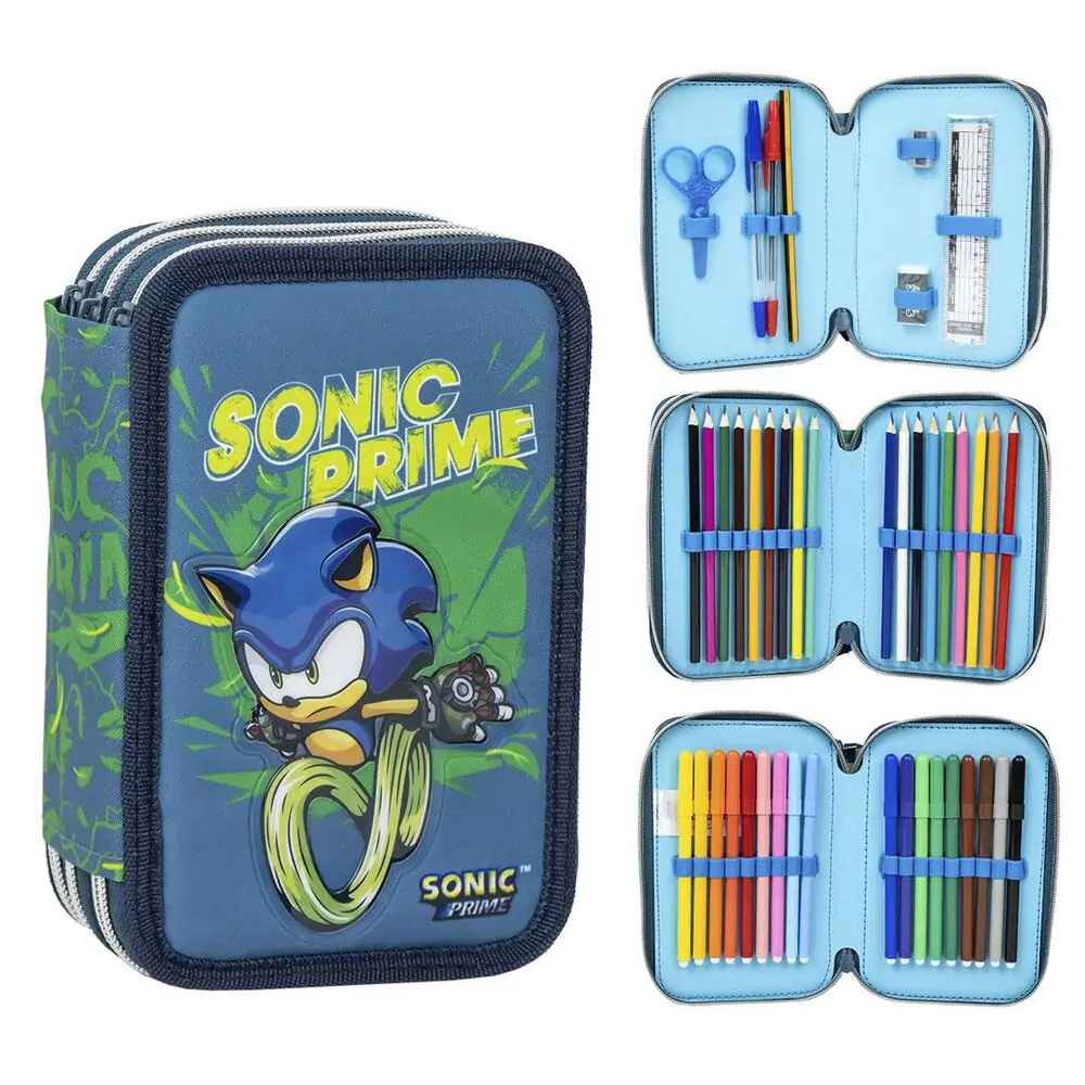 Sonic Prime triple pencil case termékfotó