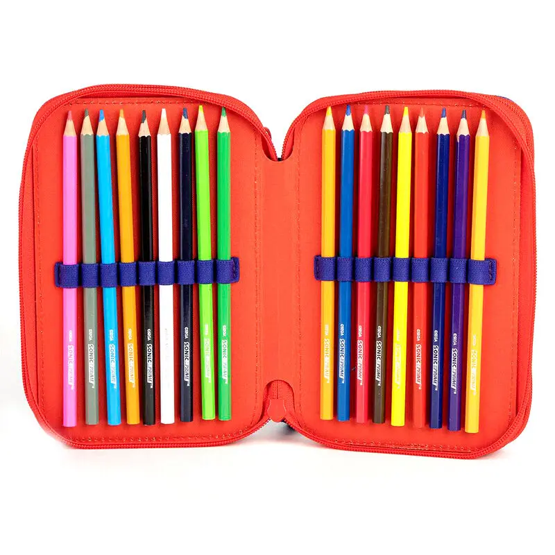 Sonic Prime triple pencil case product photo