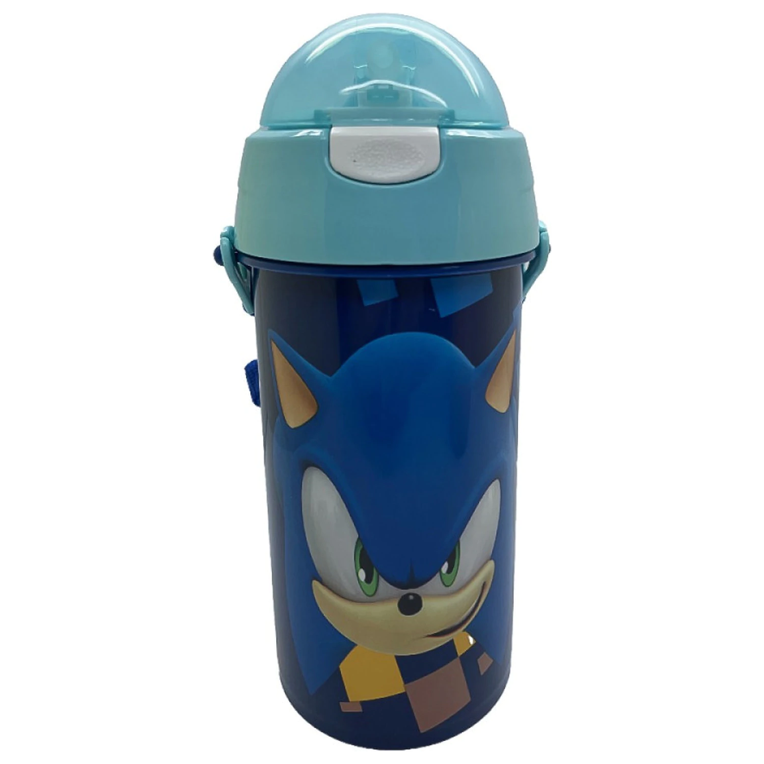 Sonic Speed Blue Plastic Straw Bottle with Hanger 500 ml product photo