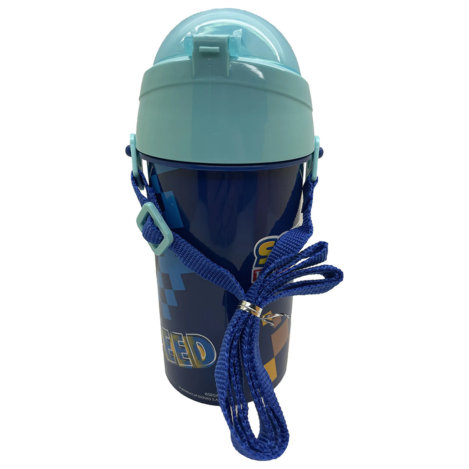 Sonic Speed Blue Plastic Straw Bottle with Hanger 500 ml product photo