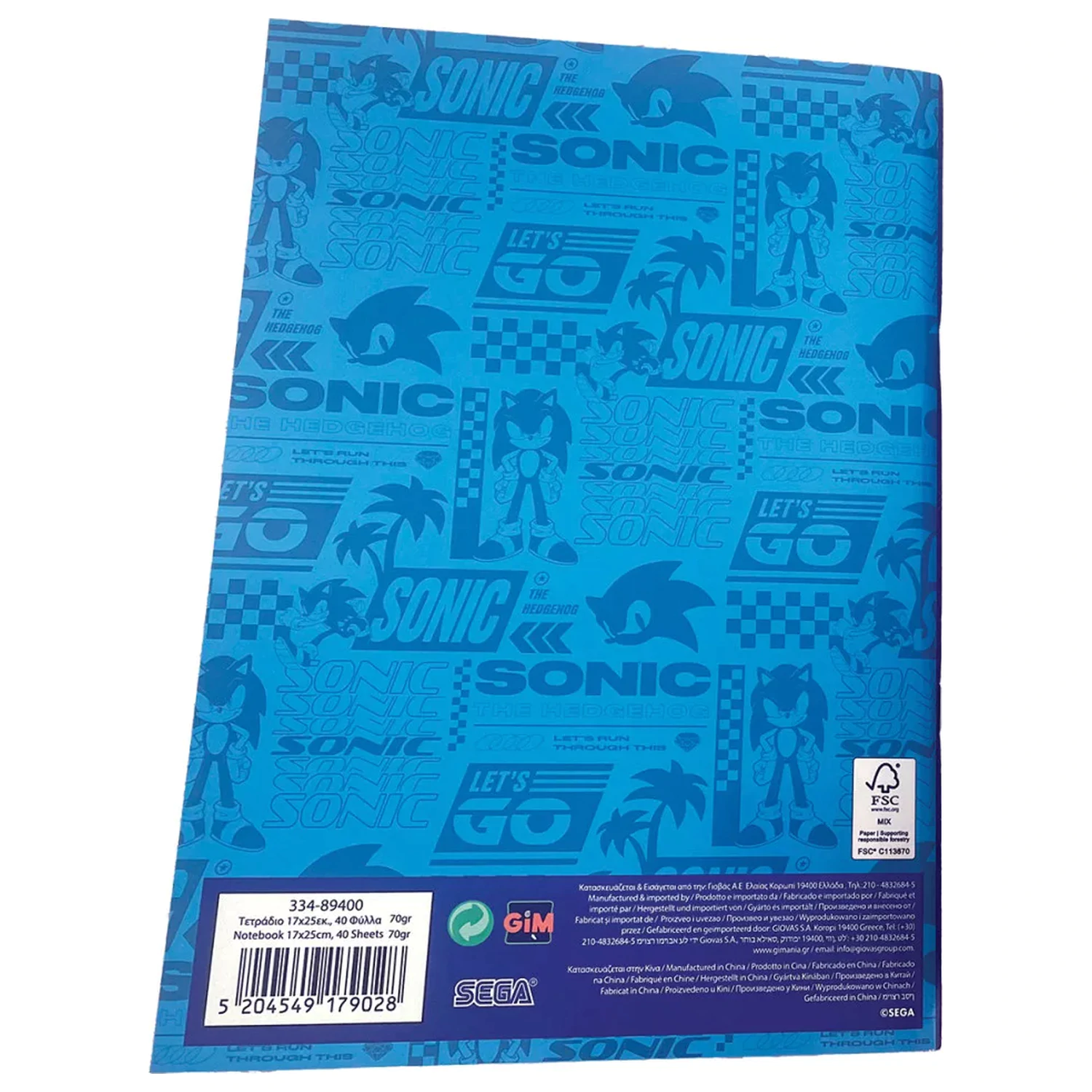 Sonic Speedy B/5 Lined Notebook, 40 Pages product photo