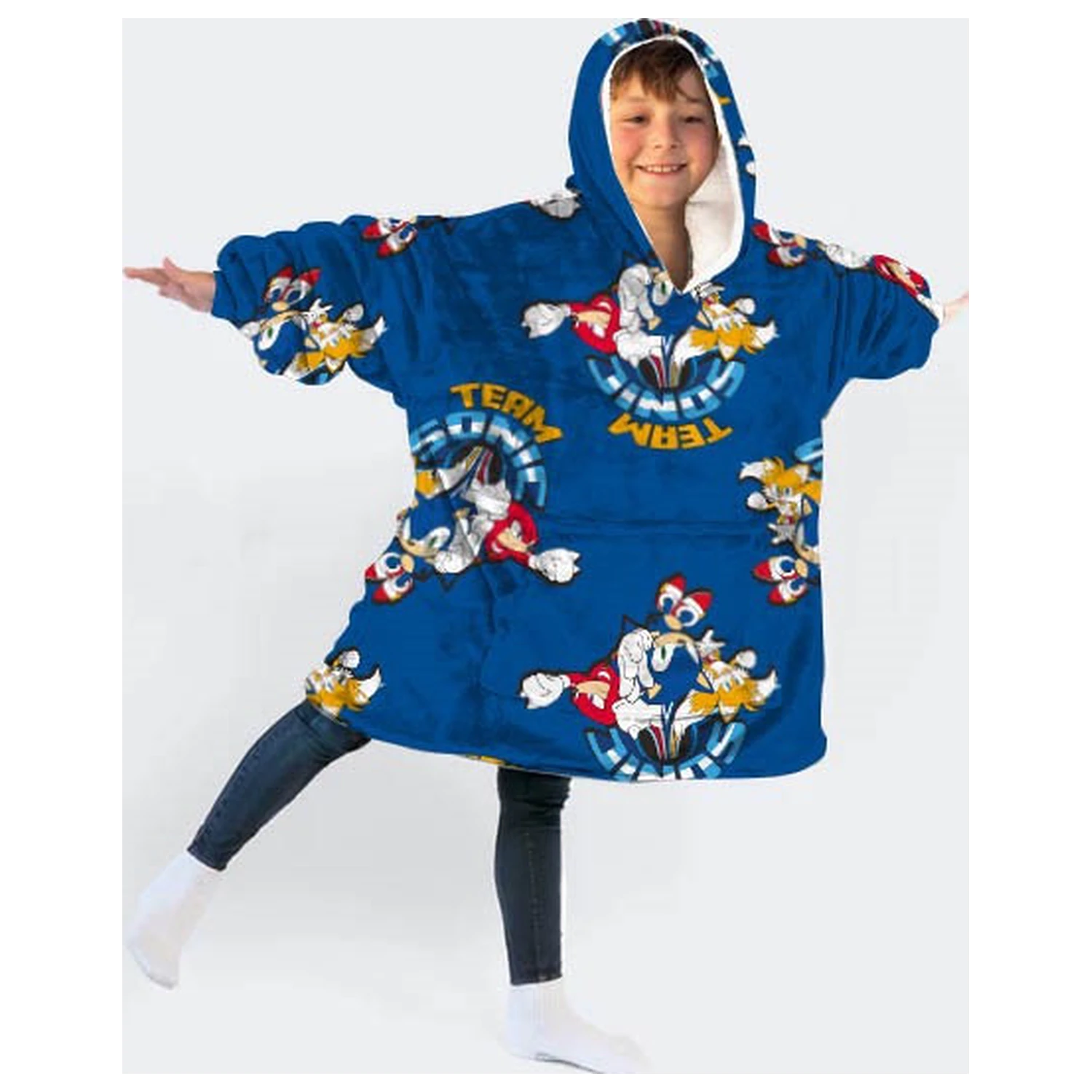 Sonic Team Wearable Plush Fleece Blanket Poncho for 7-14 Years product photo