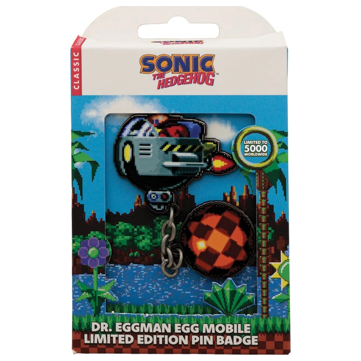 Sonic - The Hedgehog Pin Badge Dr. Eggman Egg Mobile Chained product photo