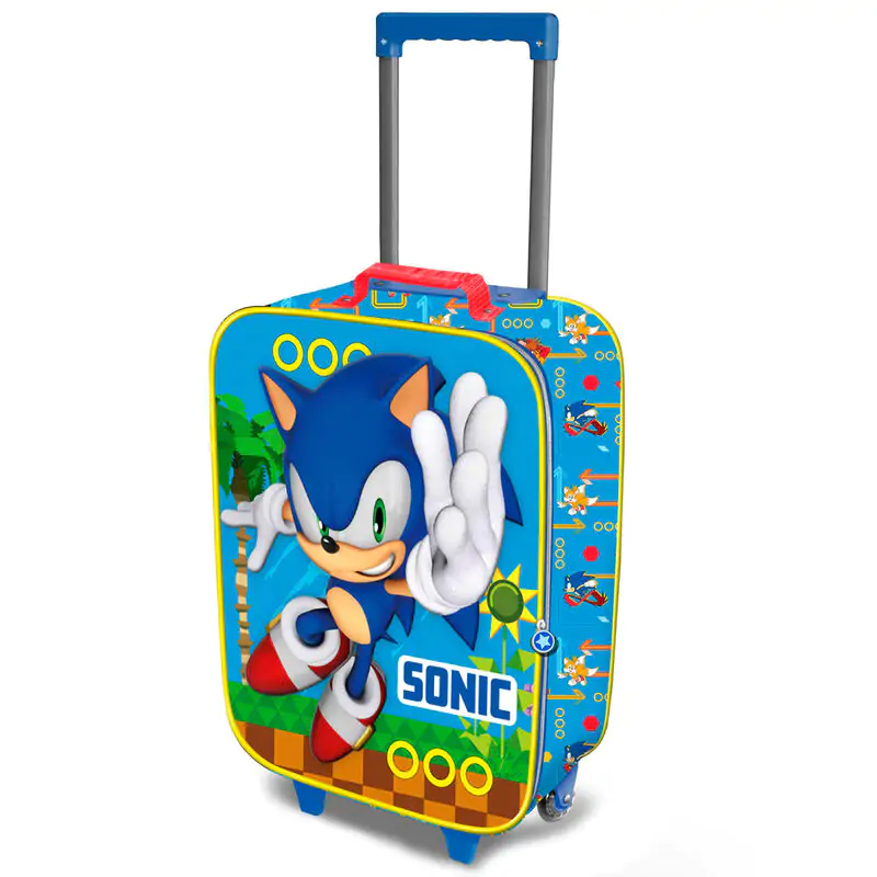 Sonic the Hedgehog Faster 3D trolley suitcase product photo