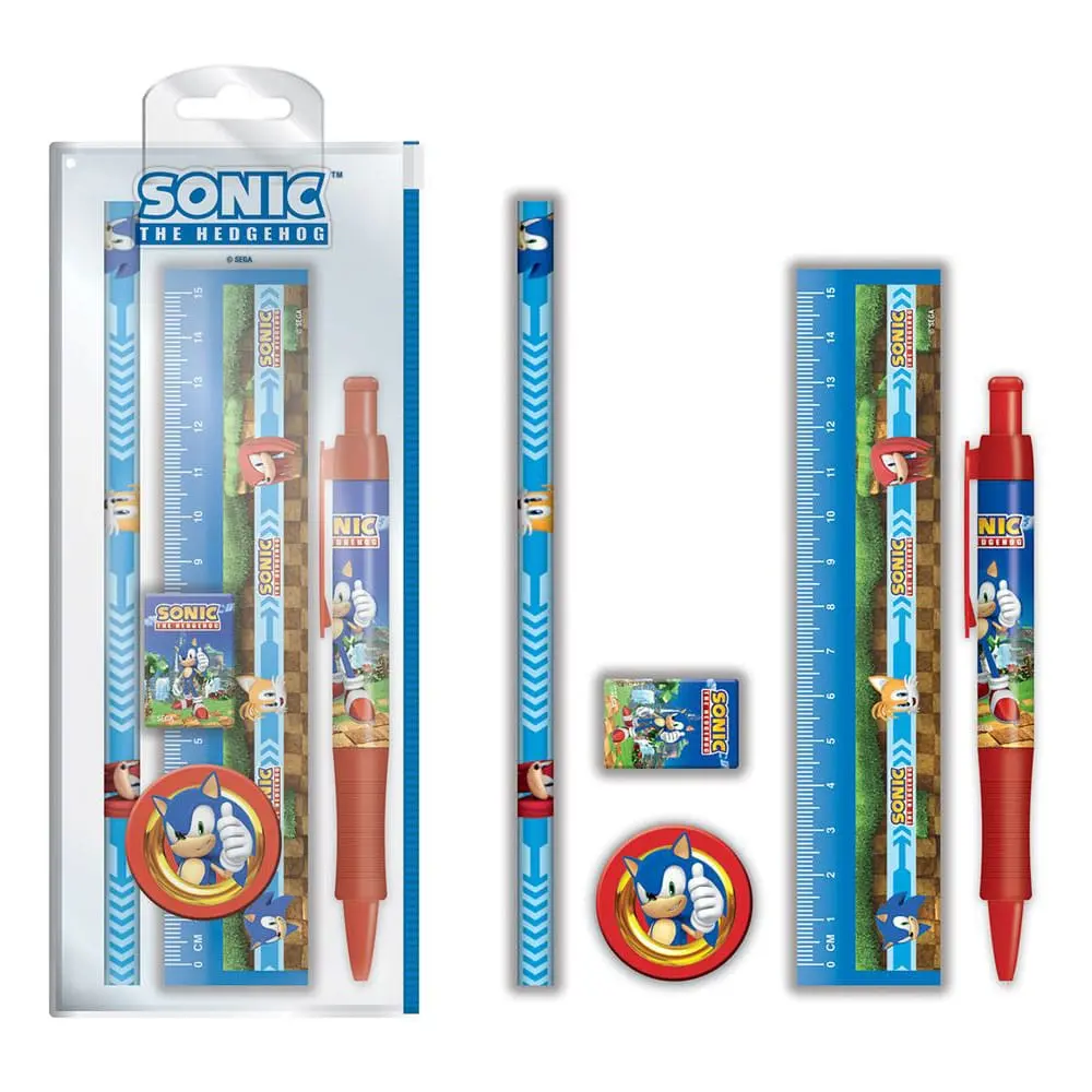 Sonic The Hedgehog 5-Piece Stationery Set Golden Rings termékfotó