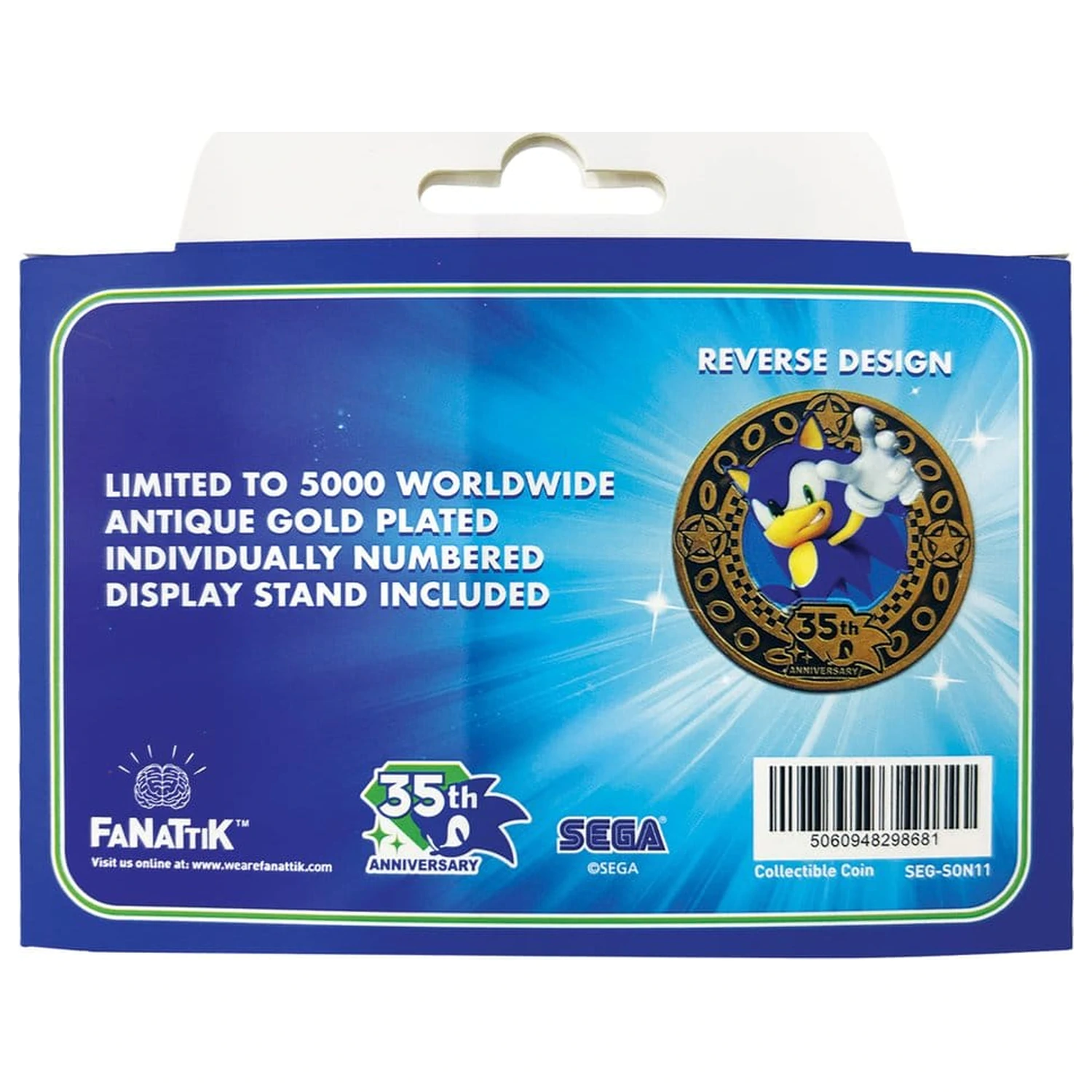 Sonic the Hedgehog Collectable Coin 35th Anniversary Limited Edition product photo