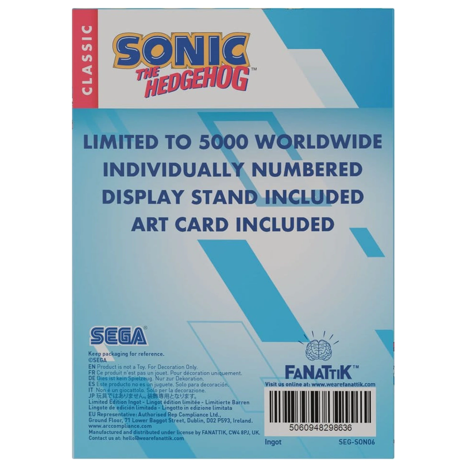 Sonic - The Hedgehog Ingot Limited Edition   product photo