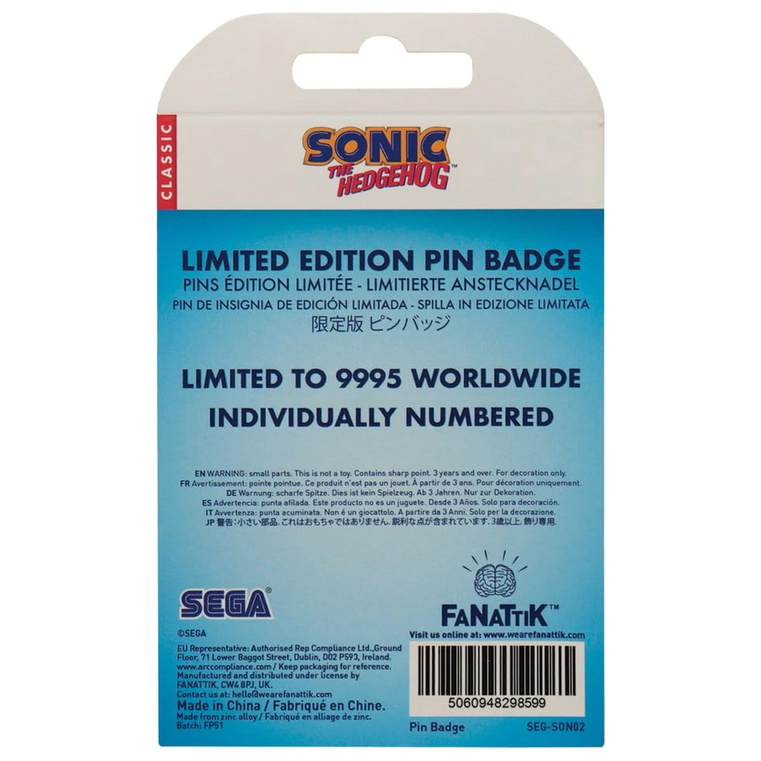 Sonic - The Hedgehog Pin Badge Sonic, Tails, Knuckles Limited Edition         product photo