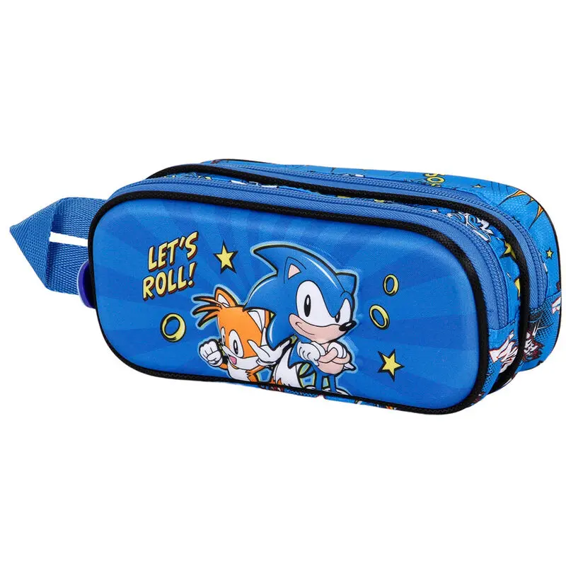 Sonic The Hedgehog Lets Roll 3D double pencil case product photo