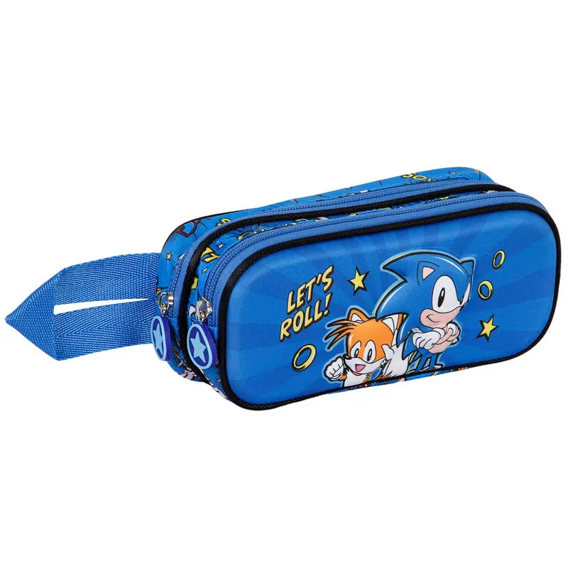 Sonic The Hedgehog Lets Roll 3D double pencil case product photo