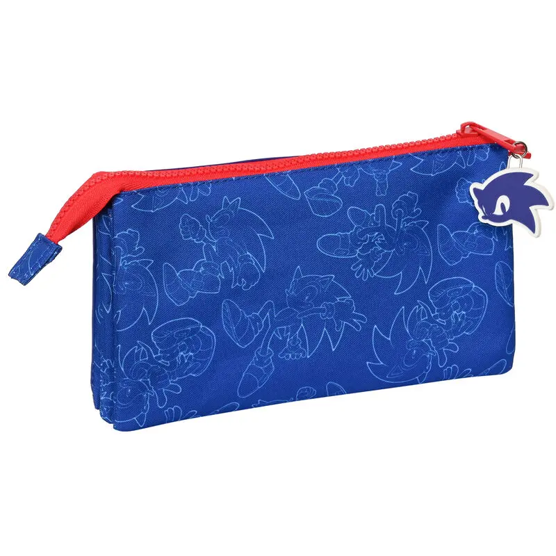Sonic The Hedgehog Lets Roll triple pencil case product photo