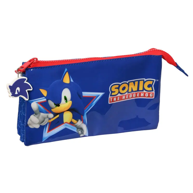 Sonic The Hedgehog Lets Roll triple pencil case product photo