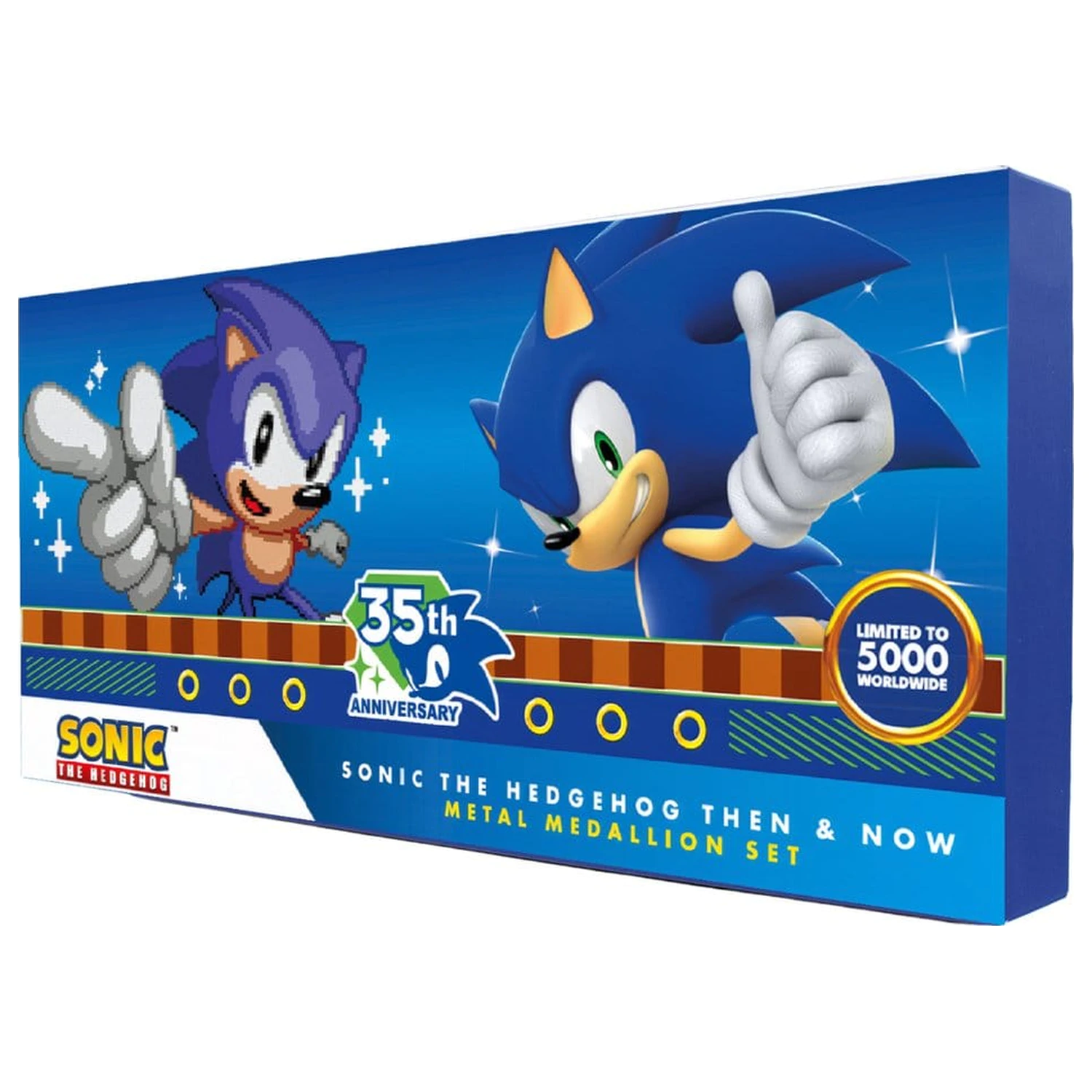 Sonic the Hedgehog Medallion Set 35th Anniversary Then & Now Limited Edition product photo