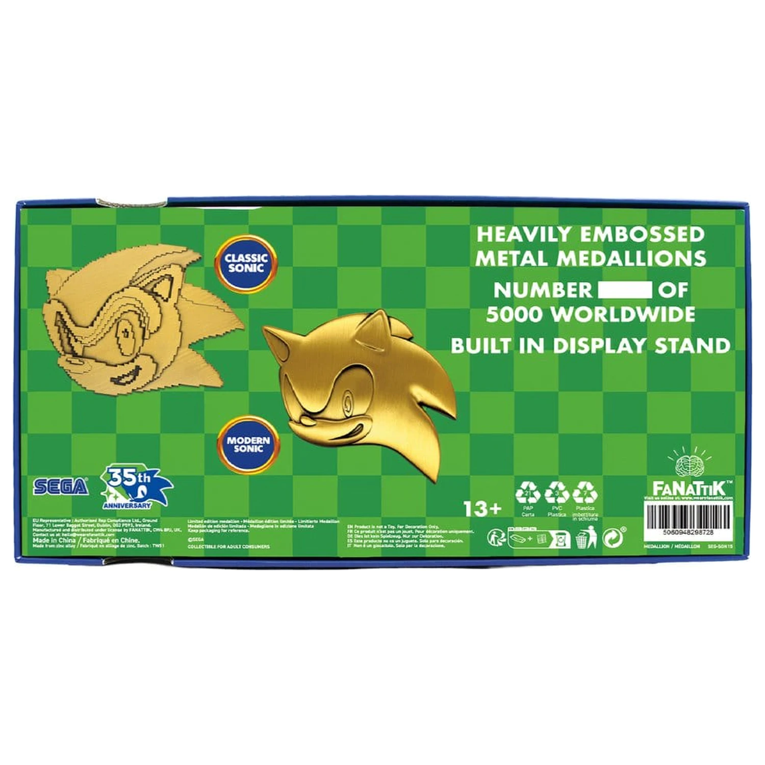 Sonic the Hedgehog Medallion Set 35th Anniversary Then & Now Limited Edition product photo