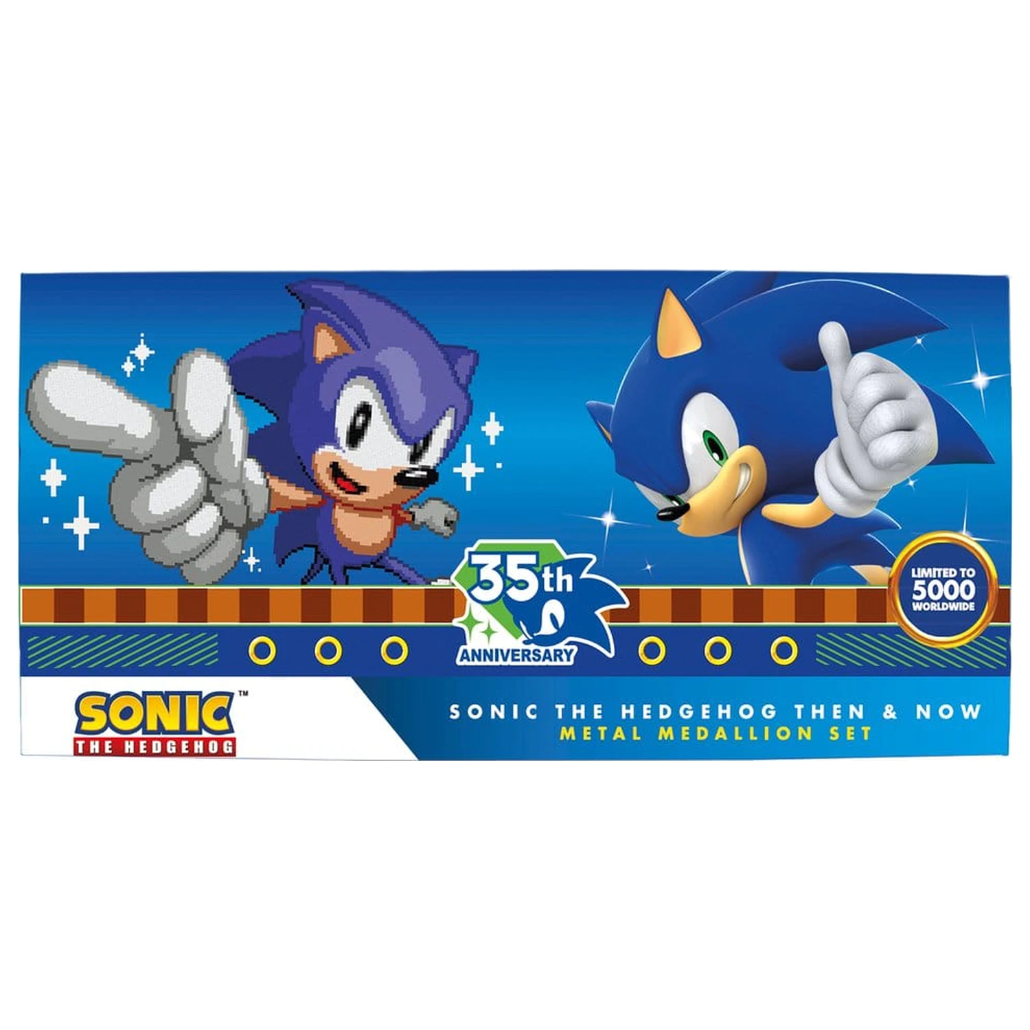 Sonic the Hedgehog Medallion Set 35th Anniversary Then & Now Limited Edition product photo
