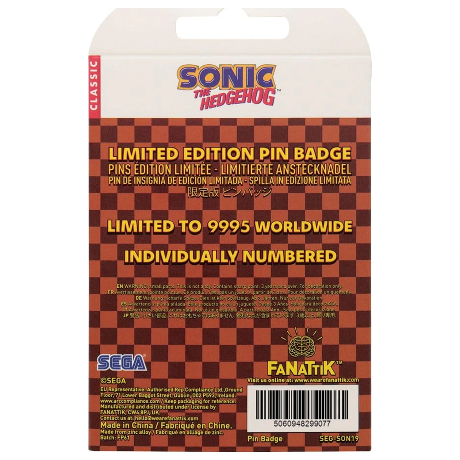 Sonic The Hedgehog Pin Badge Moving product photo