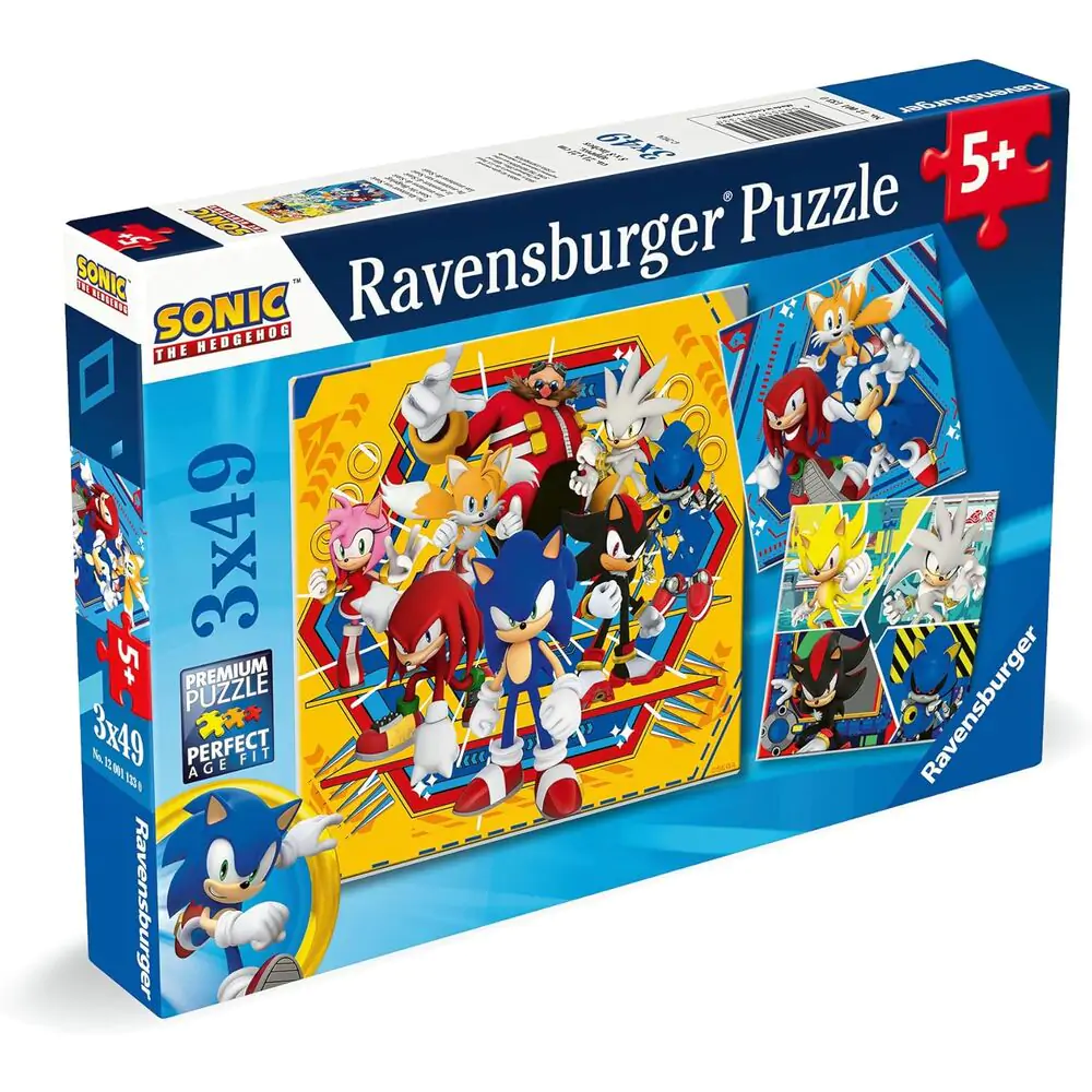 Sonic the Hedgehog puzzle 3x49pcs product photo