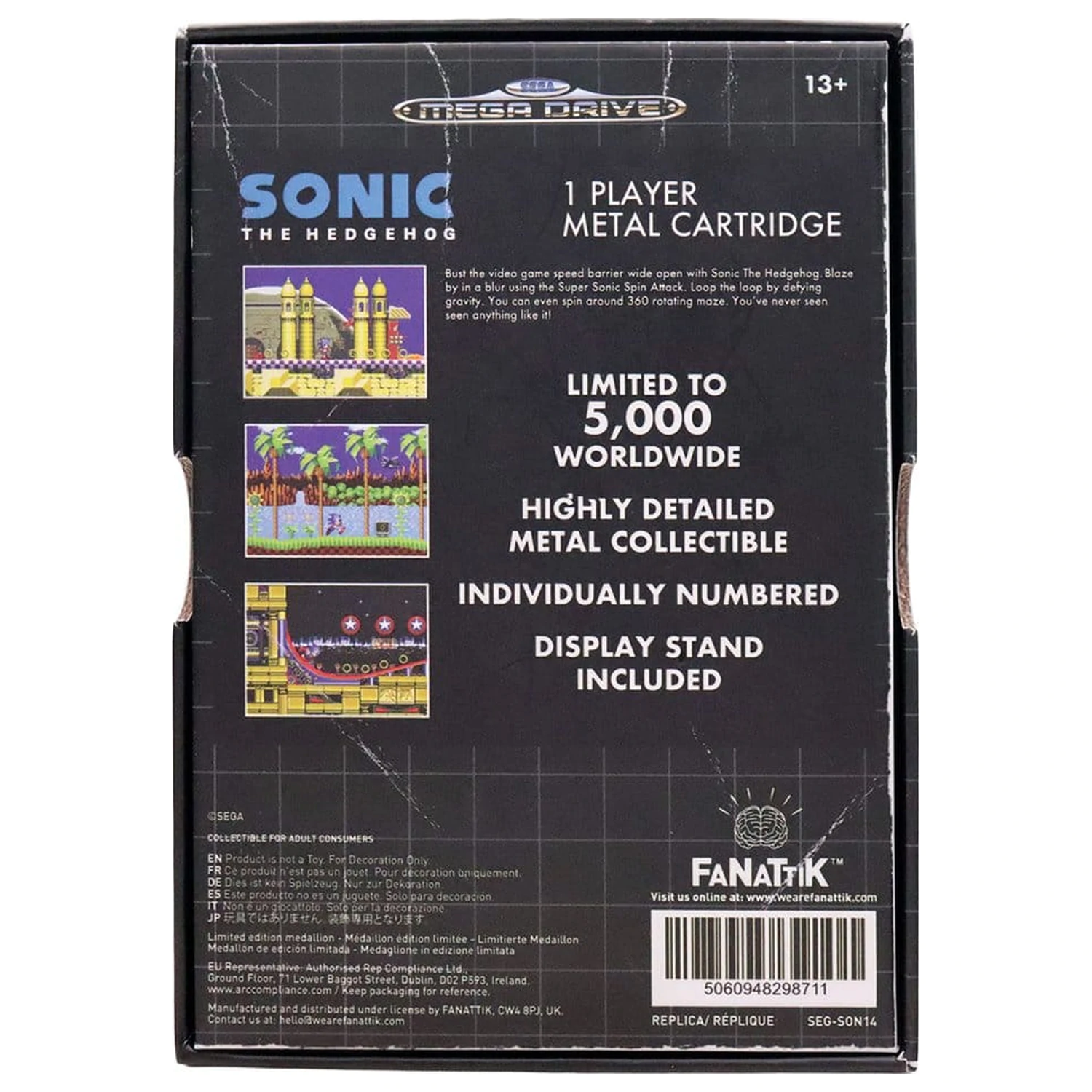 Sonic the Hedgehog Replica Game Cartridge Limited Edition 11 x 7 x 1 cm product photo