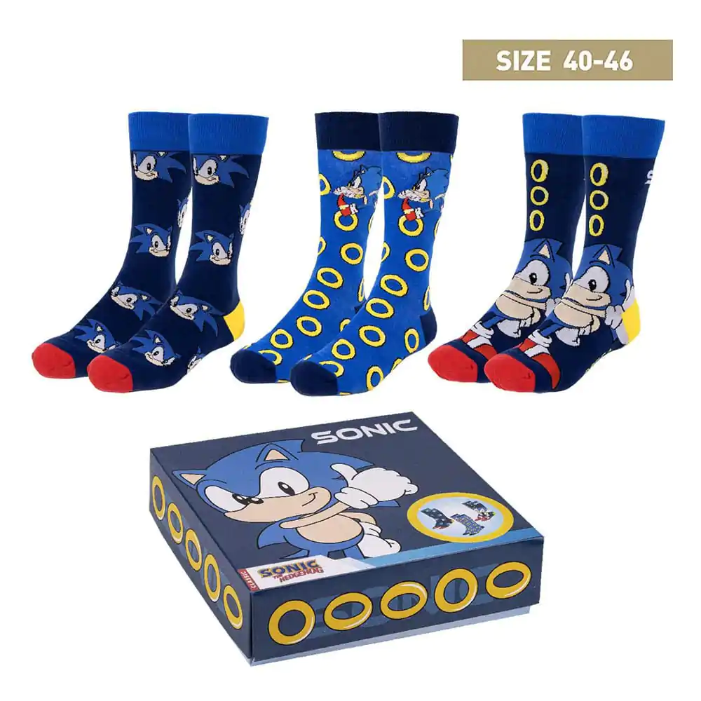 Sonic the Hedgehog Socks 3-Pack Sonic 40-46 termékfotó