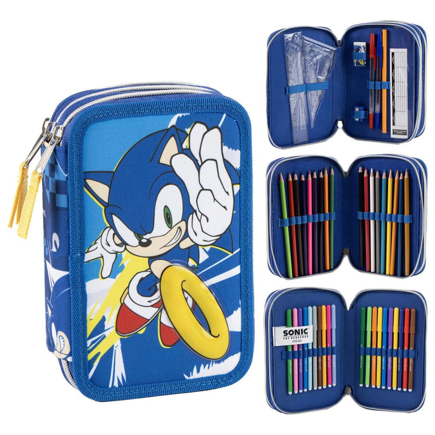 Sonic the Hedgehog triple pencil case product photo