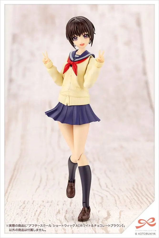 Sousai Shojo Teien Model Kit Accesoory Set 1/10 After School Short Wigs Type A White &amp; Choco Brown product photo